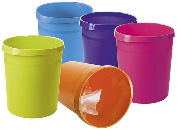 Han 'Grip' Papierkorb Grip, mit umlaufendem Griffrand und 2 Griffmulden, 18 Liter, Pink