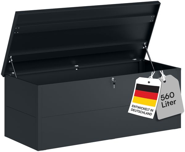 STEELSØN 'Icarus' Aufbewahrungsbox, Metall, anthrazit, 560 Liter, 63x70x165 cm, wasserdicht und abschließbar