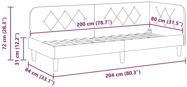 vidaXL Eckbettgestell Dunkelgrün 80 x 200 cm Stoff 42016557 Bild 11