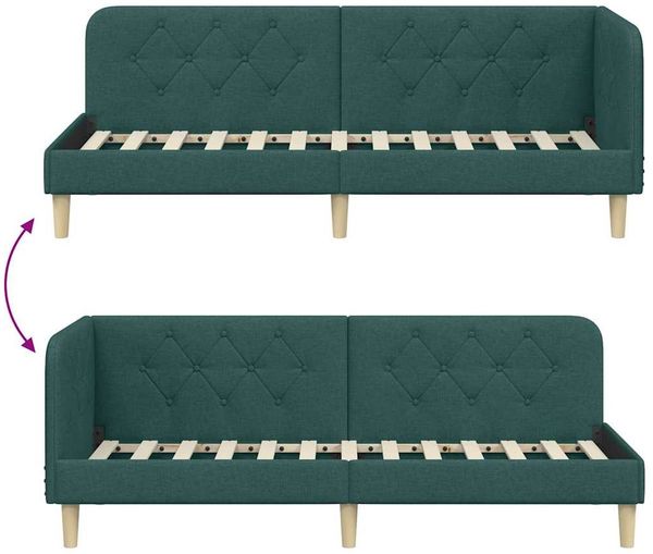 vidaXL Eckbettgestell Dunkelgrün 80 x 200 cm Stoff 42016557 Bild 9