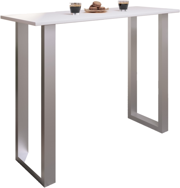 VCM Bartisch Xona 920127 Silber / Weiß H. 102 x B. 140 x T. 50 cm