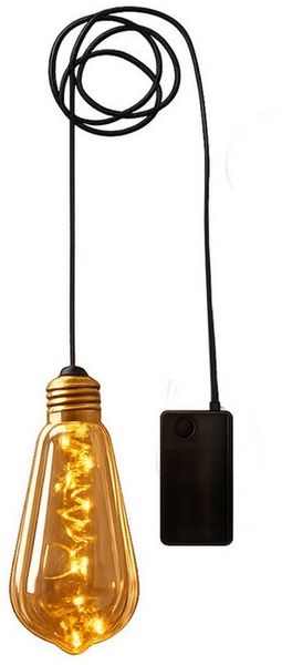 LED-Deko-Licht "Glow", 5 warmw. LED, Amber-Glas
