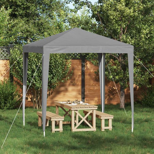 vidaXL Party-Zelt 200 x 200 x 240 cm Hellgrau PE und Stahl 42032985