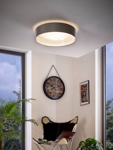 Eglo 31623 LED Deckenlampe MASERLO Textil grau/silber max. 18W 3000K H:8,2cm Ø40,5cm