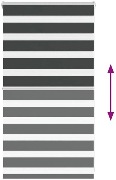 vidaXL Doppelrollo Schwarz 80x100 cm Stoffbreite 75,9 cm Polyester 4014205 Bild 5