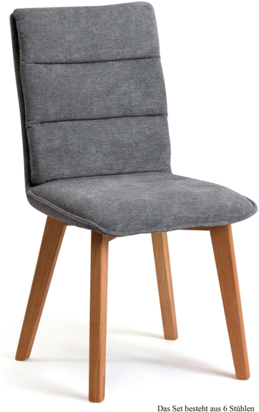 Esszimmerstuhl (6er-Set) Darija 47x92x60 Eiche geölt/Grau