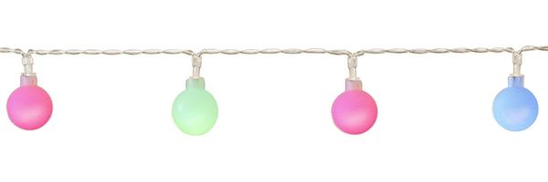 Bunte Solar-Lichterkette ,Globini', 20 kleine Leuchtkugeln, Dämmerungssensor, bunt, L 475cm
