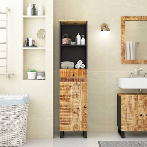 vidaXL Badschrank 38x33x160 cm Massivholz Mango 351998