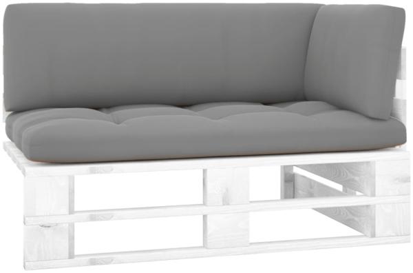 vidaXL Outdoor-Ecksofa Paletten Kiefernholz Imprägniert Weiß 3066567