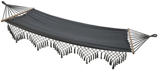 Hängematte Galaxy Comfort dunkelgrau 1x2 m Stabhängematte bis 120 kg Tuchhängematte Hängeliege Baumwolle