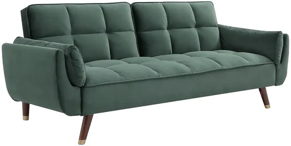 Vente-unique - GULCAN Sofa SamtStoff Grau - B 90 cm x H 82 cm x L 211 cm