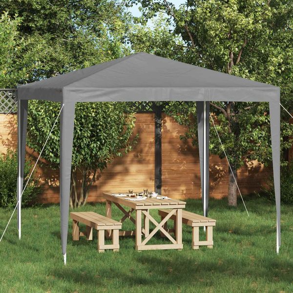 vidaXL Party-Zelt 250 x 250 x 240 cm Hellgrau PE und Stahl 42032987