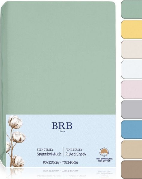 BRB HOME Spannbettlaken 60x120 für Baby, Bettlaken, Jersey für Babybett & Kinderbett