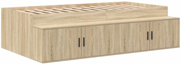 vidaXL Bettrahmen mit Speicher Sonoma-Eiche 70 x 190 cm Holzwerkstoff 3335215