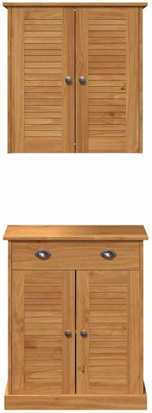 vidaXL Badezimmermöbel-Set mit Regal VIGO 2 pcs Braun und Honigbraun 3328541 Bild 7