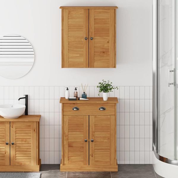 vidaXL Badezimmermöbel-Set mit Regal VIGO 2 pcs Braun und Honigbraun 3328541
