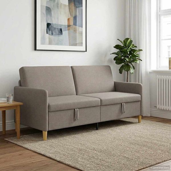 vidaXL Sofa mit Stauraum Taupe 192 x 78 x 87 cm Polyester 42036981