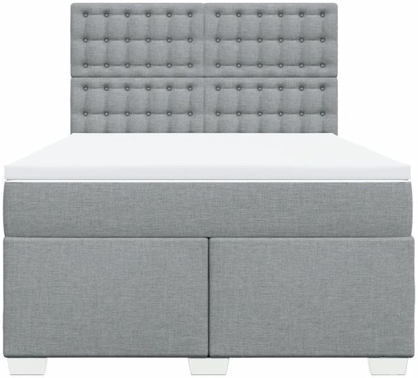 vidaXL Boxspringbett mit Matratze Hellgrau 140x200 cm Stoff 3292825 Bild 6