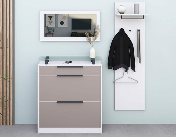 borchardt Möbel Garderoben-Set Tom, (3-St), Schuhschrank stehend
