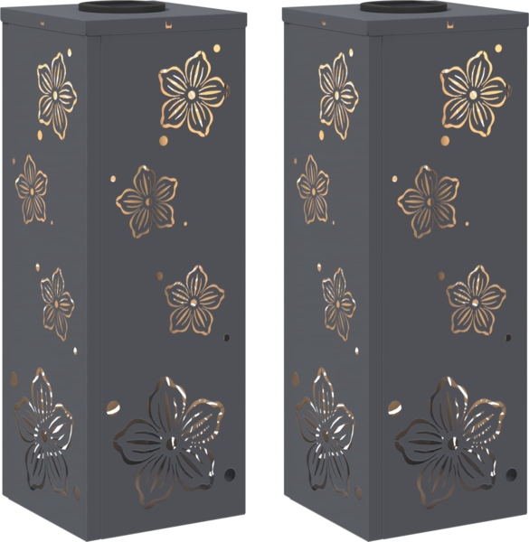 vidaXL Solar LED Weg Licht 2 pcs Anthrazit Kalt gewalzter Stahl 879739