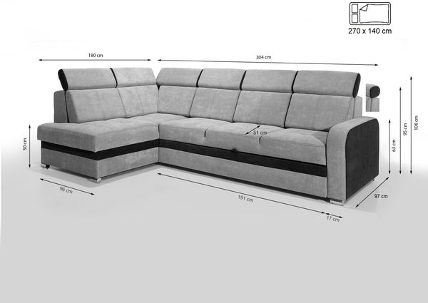 robin ECKSOFA GLEN Kunststoff Anthrazit (H 95 x T 180 x B 304 cm) Bild 5