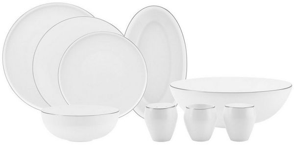 Karaca Geschirr-Set Karaca Streamline Meridian Platin 59-tlg Tafelservice für 12 Personen, Streamline Favaro 53-Teiliges 12-Personen Geschirrset