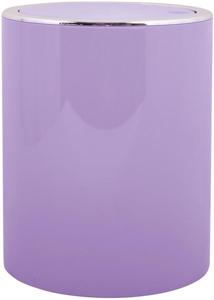 MSV – Kamaka PP Schwingeimer – Abnehmbarer Schwingdeckel – Modernes Design – Ideal für WCs, Badezimmer und Büros – Rund – 6 l – Lavendel – Kompakt und elegant