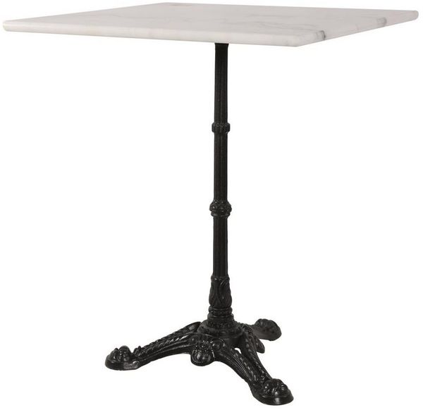 Lesli Living Bistrotisch Gartentisch Bistrotisch Marmortisch Cafetisch 60x60x73cm, Marmor