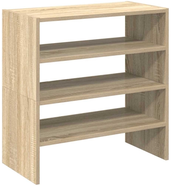 vidaXL Schuhregale 2 Stk. Stapelbar Sonoma-Eiche 60x30x30,5 cm 858862
