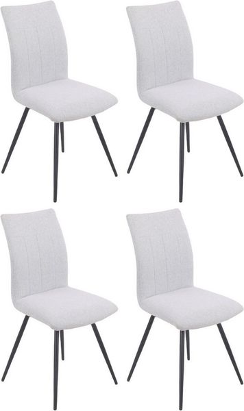 HELA Drehstuhl Vierfußstuhl RIO (Set, 4 St), Esszimmerstuhl, 360° drehbar, gepolstert, Webstoff, 120kg belastbar
