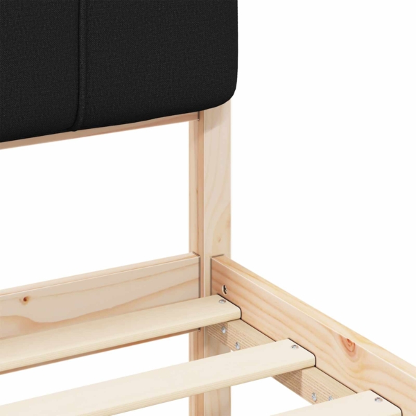 vidaXL Bettgestell mit gepolstertem Kopfteil Schwarz 140 x 200 cm 877976 Bild 7