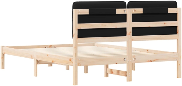 vidaXL Bettgestell mit gepolstertem Kopfteil Schwarz 140 x 200 cm 877976 Bild 6