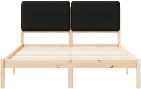 vidaXL Bettgestell mit gepolstertem Kopfteil Schwarz 140 x 200 cm 877976 Bild 4