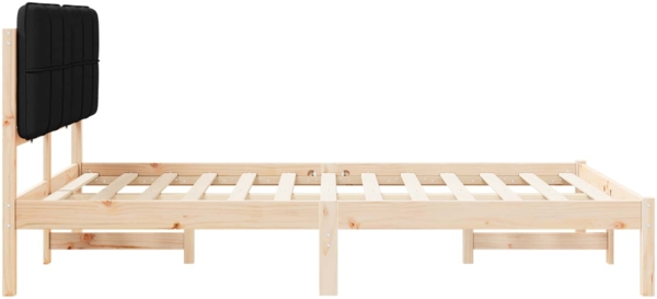 vidaXL Bettgestell mit gepolstertem Kopfteil Schwarz 140 x 200 cm 877976 Bild 5