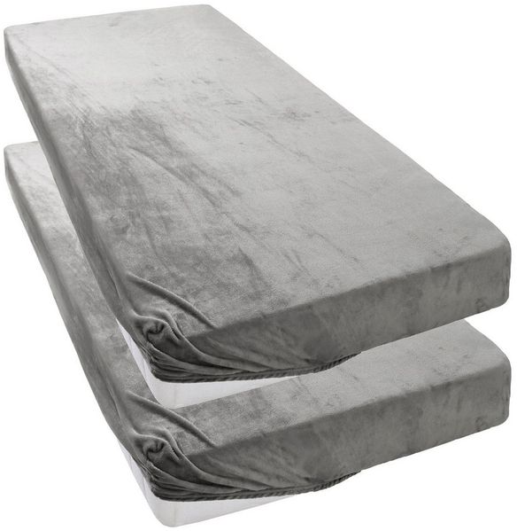 OTTO home Spannbettlaken Desner3, Mikrofaser-Fleece, Cashmere-Touch, Microfaser, Gummizug: rundum, (2 Stück), für Matratzen bis 20cm Höhe, kuschelig & weich, Bettlaken