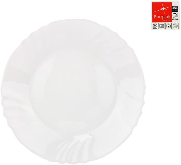 EBRO Platte rund, 32cm, Servierteller, Buffet, Vorspeisen , Weiß, Opal-Hartglas