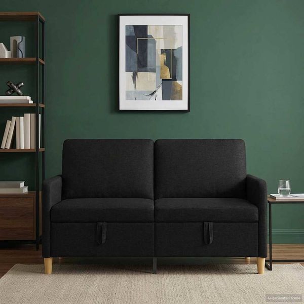 vidaXL Sofa mit Stauraum Schwarz 152 x 78 x 87 cm Polyester 42036921