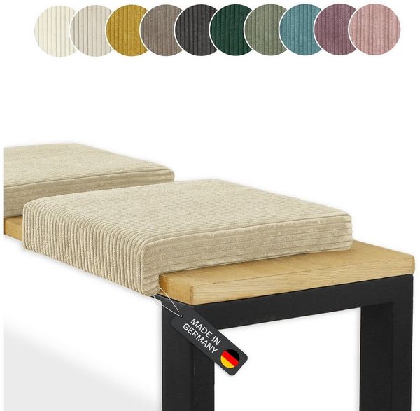 Lycce Bankauflage Bankauflage Klemmkissen 1 Leiste, Cordstoff extra Polsterung, (1 St), für Banktiefe ab 35 cm, verrutscht nicht, versch. Farben