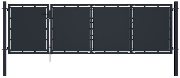 vidaXL Gartentor aus Stahl 350 x 100 cm Anthrazit 144536