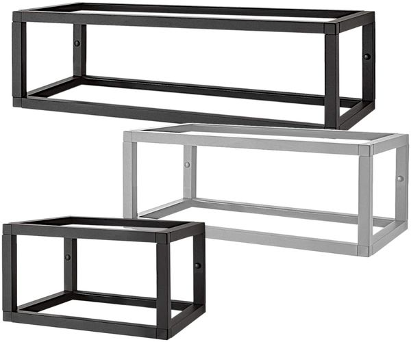 Aluments Quader-Rack Regal in EDELSTAHLOPTIK mit 30 cm Höhe und 120 cm Breite / Regalsystem / Modulregal