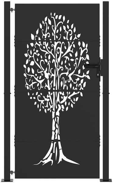 vidaXL Gartentor Schwarz 110 x 205 cm Pulverbeschichteter Stahl 42015888 Bild 2