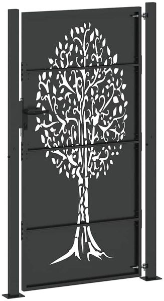 vidaXL Gartentor Schwarz 110 x 205 cm Pulverbeschichteter Stahl 42015888 Bild 6