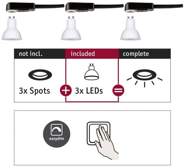 Paulmann No. 28786 Einbauleuchte CHOOSE LED-Modul GU10 EasyDim 3x5,5W 2700K