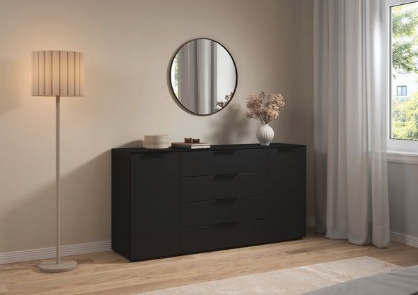 LeGer Home by Lena Gercke Kommode Kommode Sideboard Schubladenkommode SERINA eleganter Eyecatcher, mit 4 Schubkästen und 2 Türen sowie Metallgriffen MADE IN GERMANY