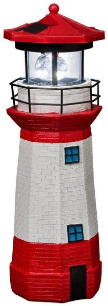 IC Gardenstyle Gartenleuchte LED Solar Leuchtturm mit rotierendem Leuchtfeuer, LED fest integriert, Tageslichtweiß, Einschaltomatik