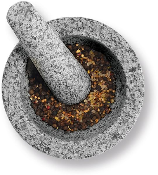 ZELLER 24523 Mörser und Stößel-Set 14 x 10 cm Granit, grau Bild 3