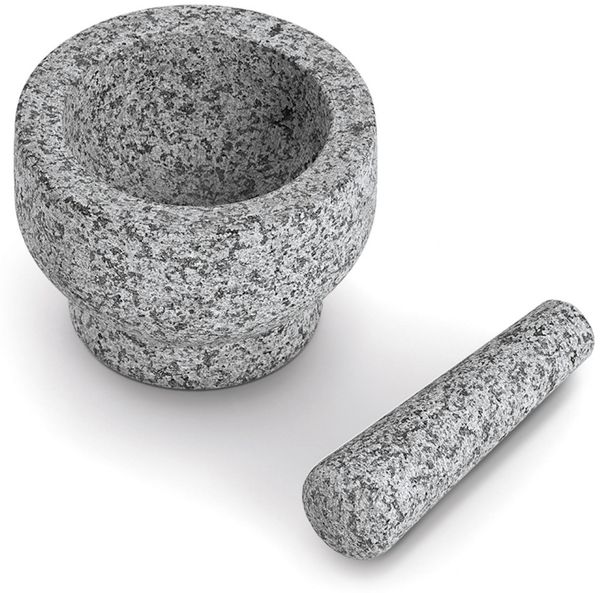 ZELLER 24523 Mörser und Stößel-Set 14 x 10 cm Granit, grau Bild 2