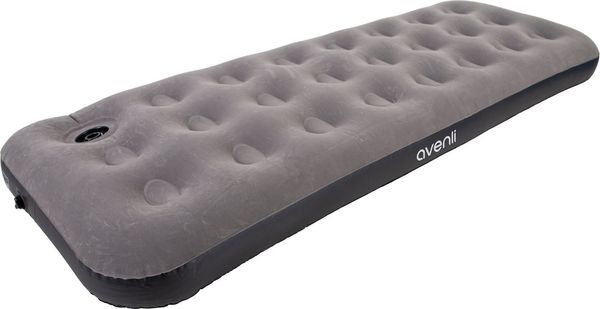 Avenli Luftmatratze Camping für 1 Person mit Fußpumpe 191 x 73 x 22 cm Single-Size, (Luftbett einfach aufblasbar mit integrierter Luftpumpe, 1-St, für Indoor und Outdoor mit beflockter Oberfläche), Ideal als Reisebett oder Isomatte