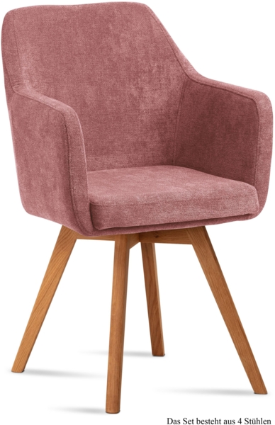 Armlehnstuhl (4er-Set) Dolli 57x87x60 Eiche geölt/Rosewood