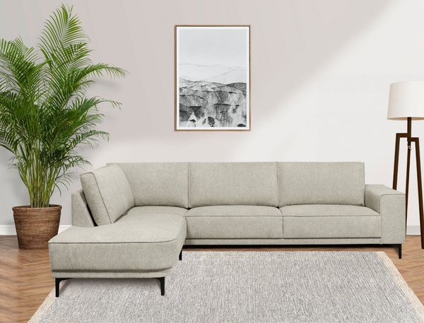 Places of Style Ecksofa Casina, mit abgerundeter Ottomane, in einem weichen Chenille-Stoff